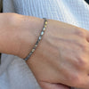 Mid Century Engraved Sterling Silver Bangle Bracelet