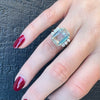 Glacial Aquamarine Cocktail Ring with Diamond Accents