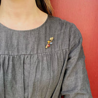 Natural Gemstone Scarab Brooch