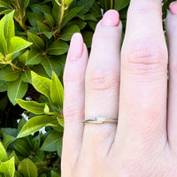Simple Crossover White Gold Band