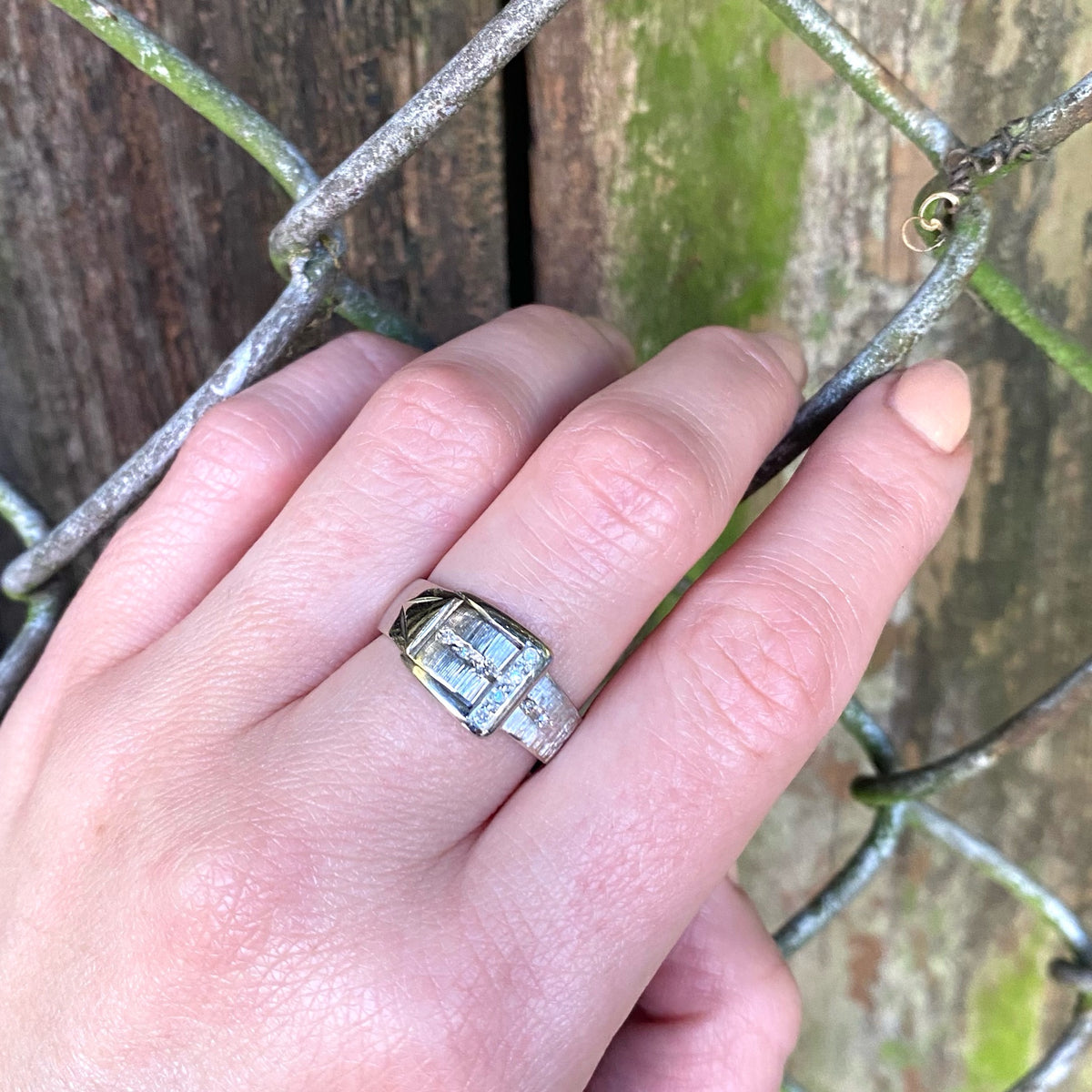 Fabulous Mid Century Diamond-Set Buckle Band
