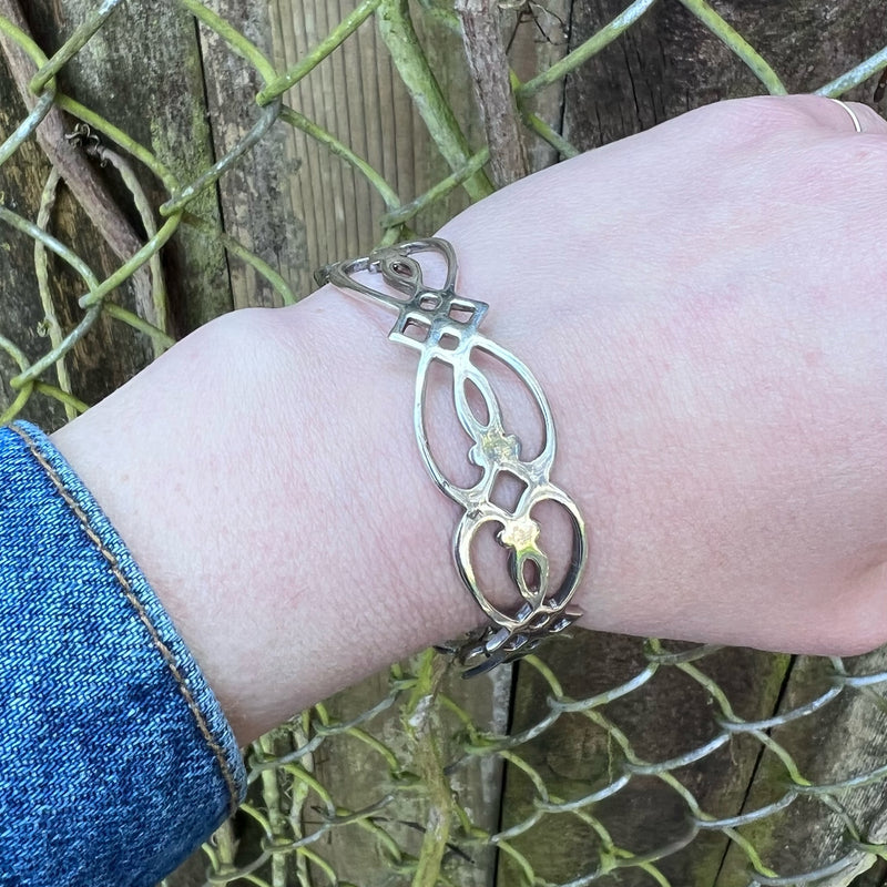 Romantic Wrought Sterling Silver Bangle