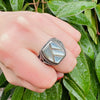 Majestic Eagle Signet in Silver & Mother of Pearl