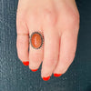 Cosmic Coppery Goldstone in Sterling Ring