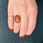 Cosmic Coppery Goldstone in Sterling Ring