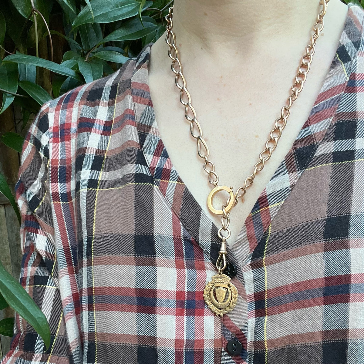 Crescent & Laurel Rosy Gold Fob