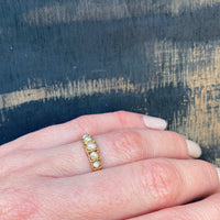 18ct English Gold Step-Side Pearl Band