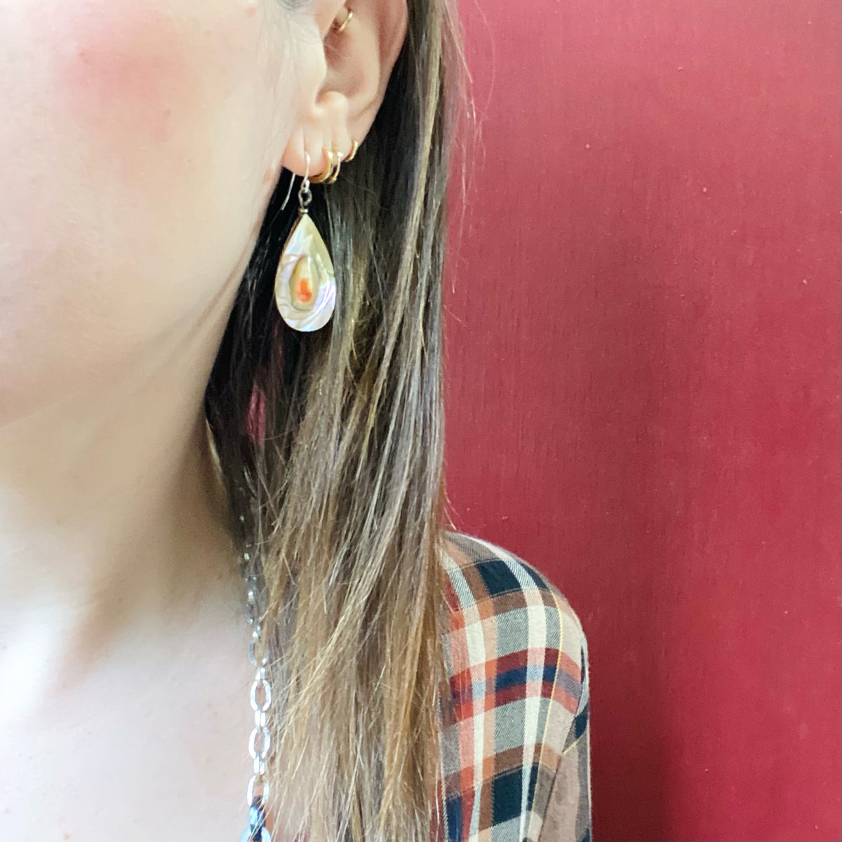 Mystical Abalone Earrings with Sterling Details