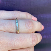Forget Me Nots & Diamonds Two Tone Wedding Band