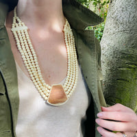 Subtle & Sophisticated Carved Bone Bead Necklace
