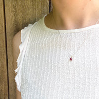 Pretty Red Ruby White Gold Pendant