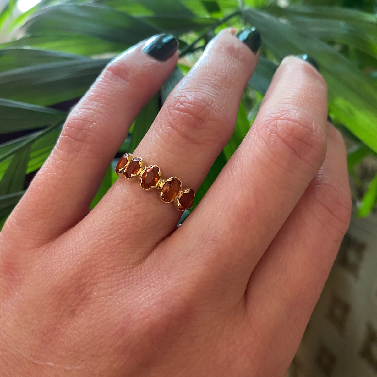 Spessartine Five Stone Band in 18k Recycled Gold by GSL