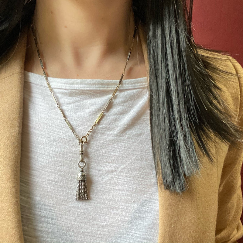 Fancy Flat Link Chain with Double Clasps