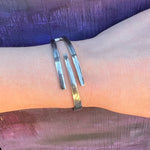 Edgy Sterling Hinged Bracelet Signed Los Ballestros
