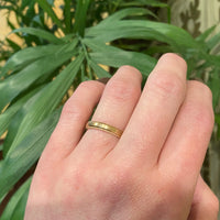 Heavy Vintage Gold Band with Sawtooth Edge
