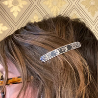 Siam Silver Barrette with Engraved Dancers
