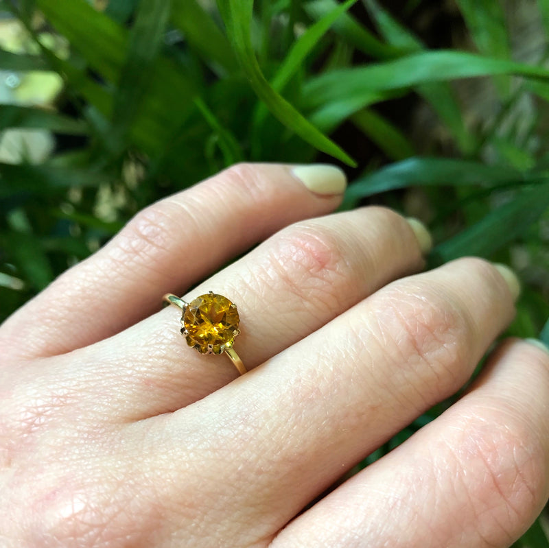 Sunshine Citrine Solitaire in Gold