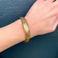 Floral Engraved Gold Filled Bangle Bracelet