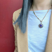 19th Century Engraved & Enameled Gold Link Necklace