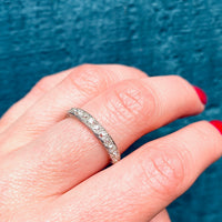 Elevated Old Mine Diamond Eternity Band in Platinum
