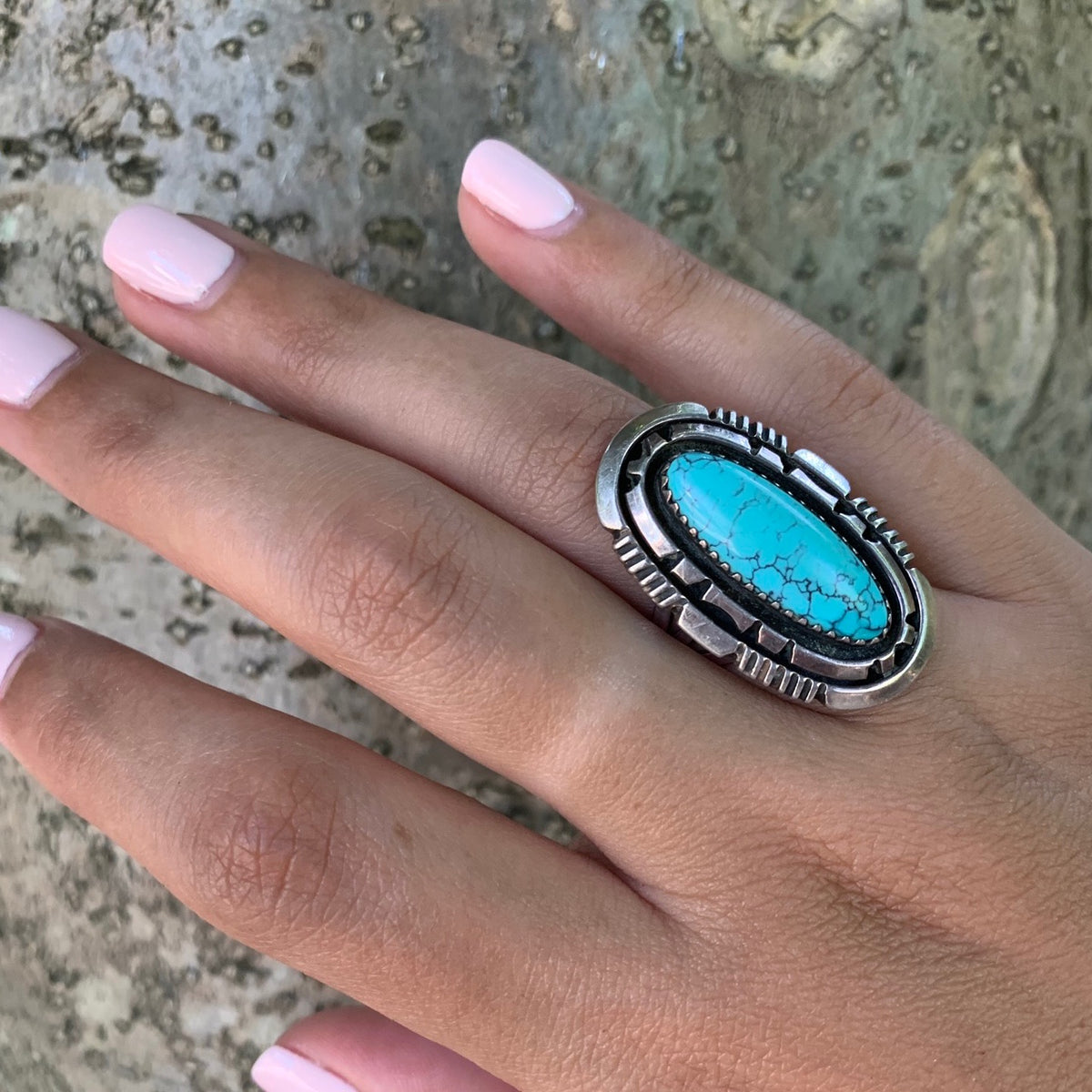W. Denetman Artisan Turquoise & Sterling Ring