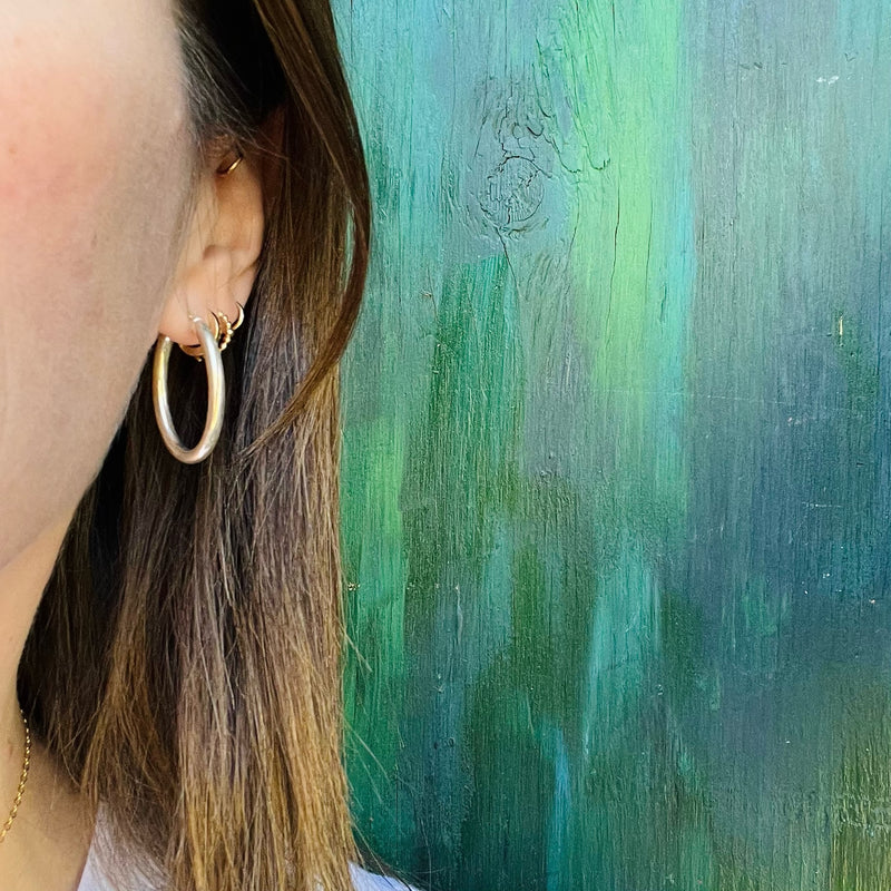 Lightweight Oval Hoops in Sterling Silver