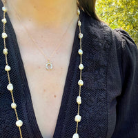 Stunning Baroque Pearls on Long Gold Chain