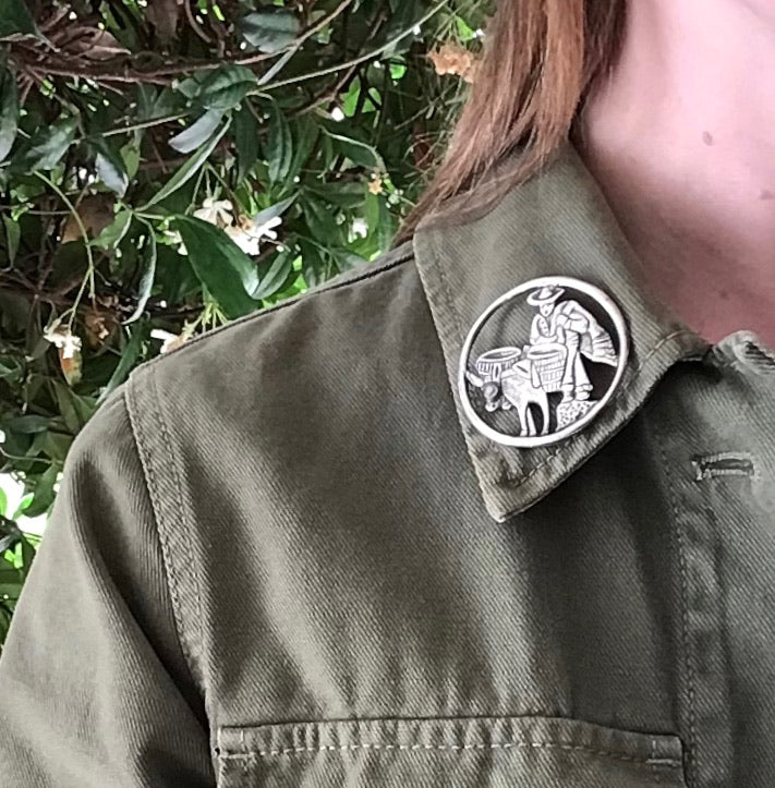 Whimsical Mexican Donkey Brooch