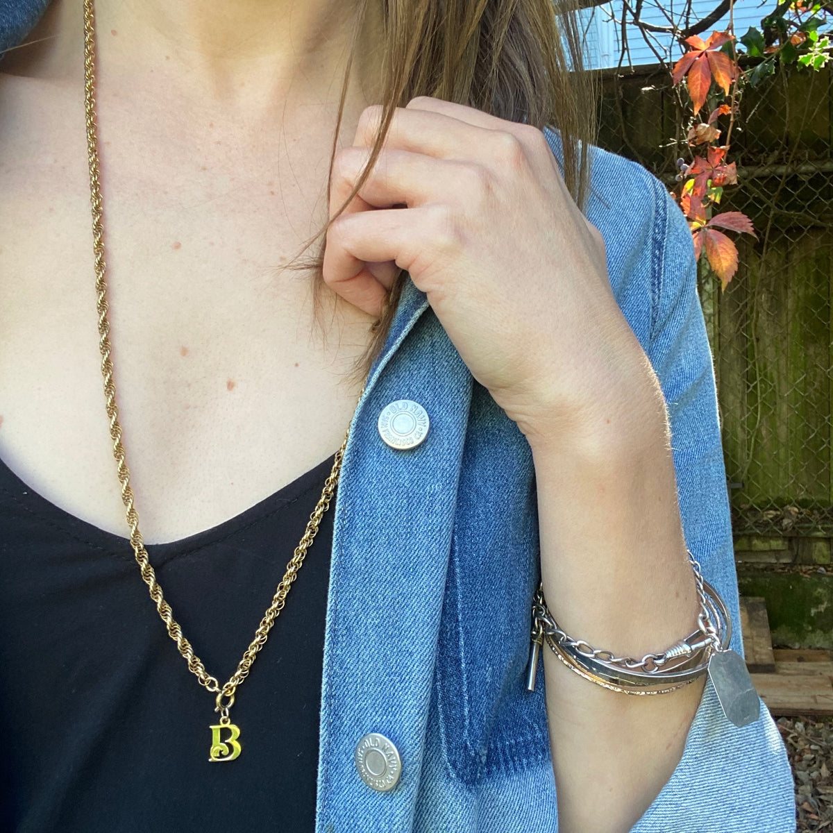 Capital Letter B Charm with Sassy Flourish