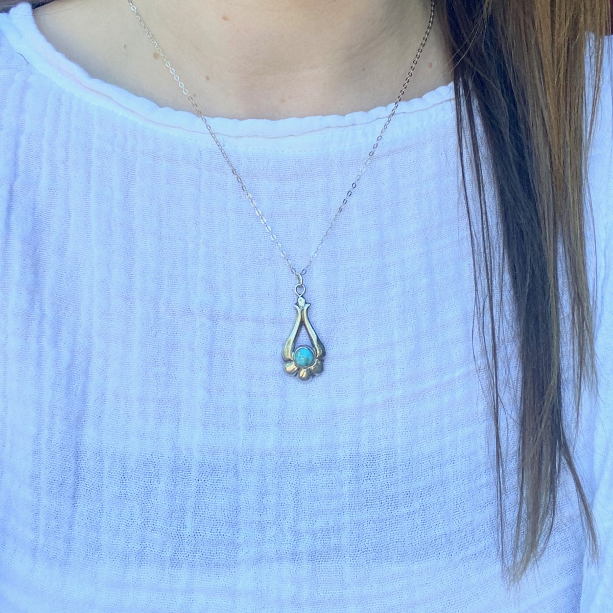 Southwestern Turquoise & Silver Pendant