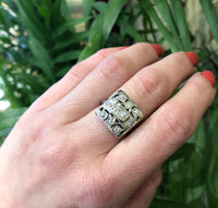 Fab Square Art Deco OEC Diamond Ring