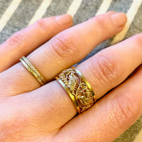 Gold Vintage Love Bird Wedding Band