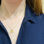 Tiny Gold Horse and Horseshoe Pendant