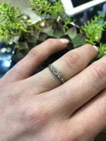 Deco Platinum and Diamond Step Band