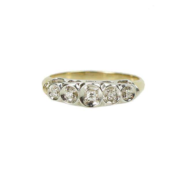 Vintage 2 tone Gold and Diamond Band Bubbles