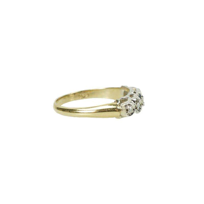 Vintage 2 tone Gold and Diamond Band Bubbles