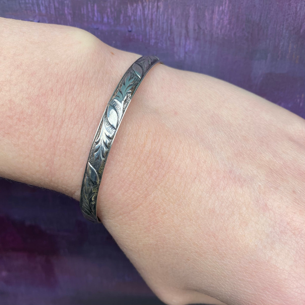 Danecraft Acorn & Oak Sterling Silver Bangle