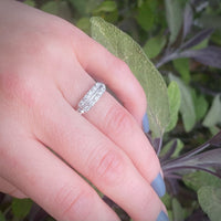 Double Row Diamond White Gold Wedding Band