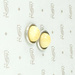 Buttons of Butter-Colored Amber Stud Earrings