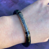 Antique Chinese Black Lacquer & Silver Bangle
