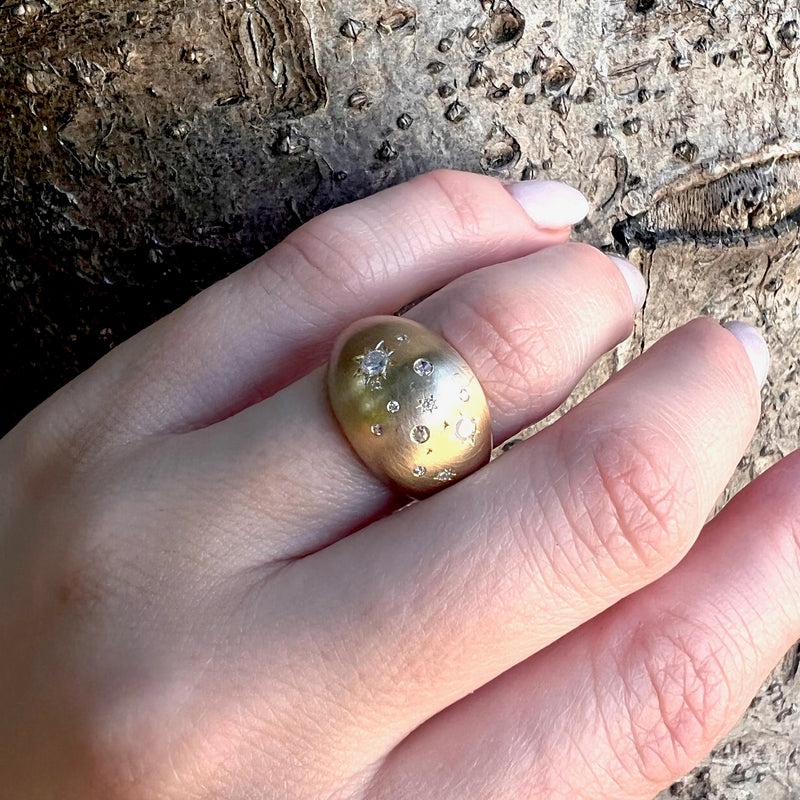 Starry Night Gold Bombé Ring