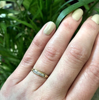 Slim Vintage Two Tone Gold and Diamond Band