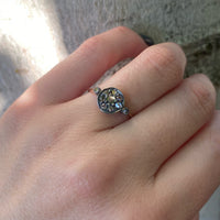 Delightfully Organic Rose Cut Diamond Cluster Ring