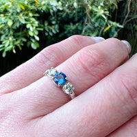 Sapphire and Diamond White Gold Trilogy Ring