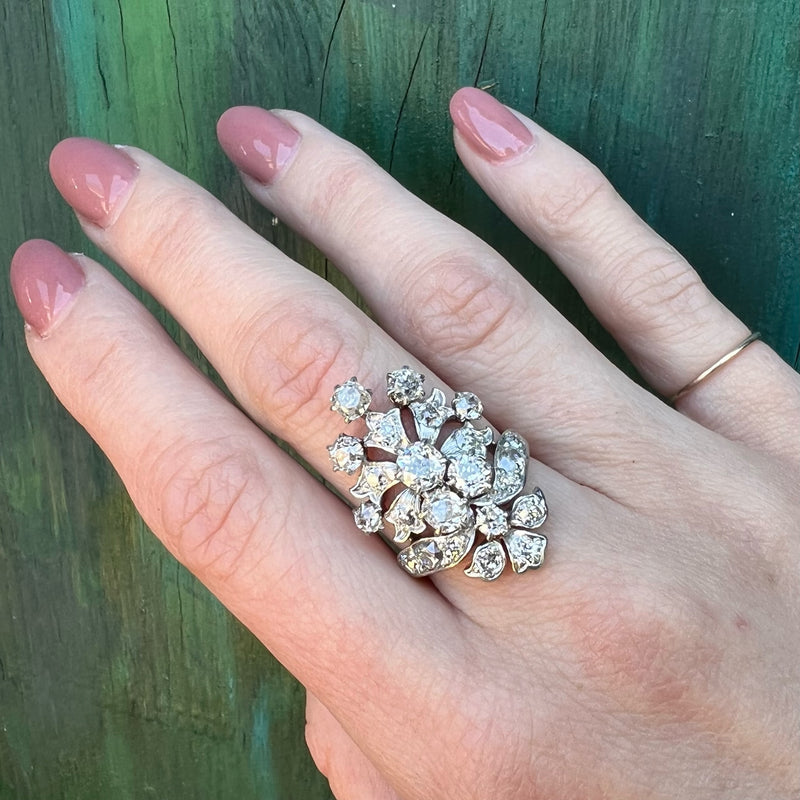 Ravishing Antique Diamond Encrusted Dinner Ring