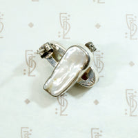Silver Encased Baroque Pearl Studs