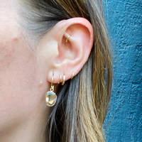 Organics Earrings Green Amethyst & Recycled Gold by 720