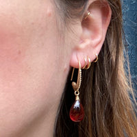 The Mughal Earring with Glossy Garnet Drops by brunet