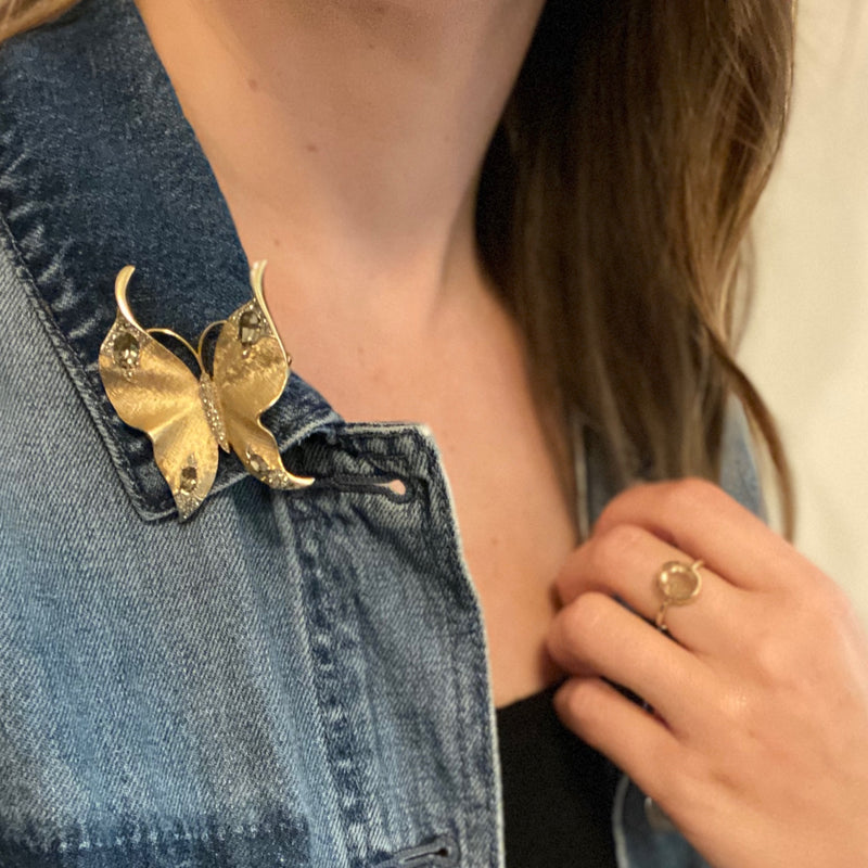 Whimsical Glamour Trifari Butterfly Brooch