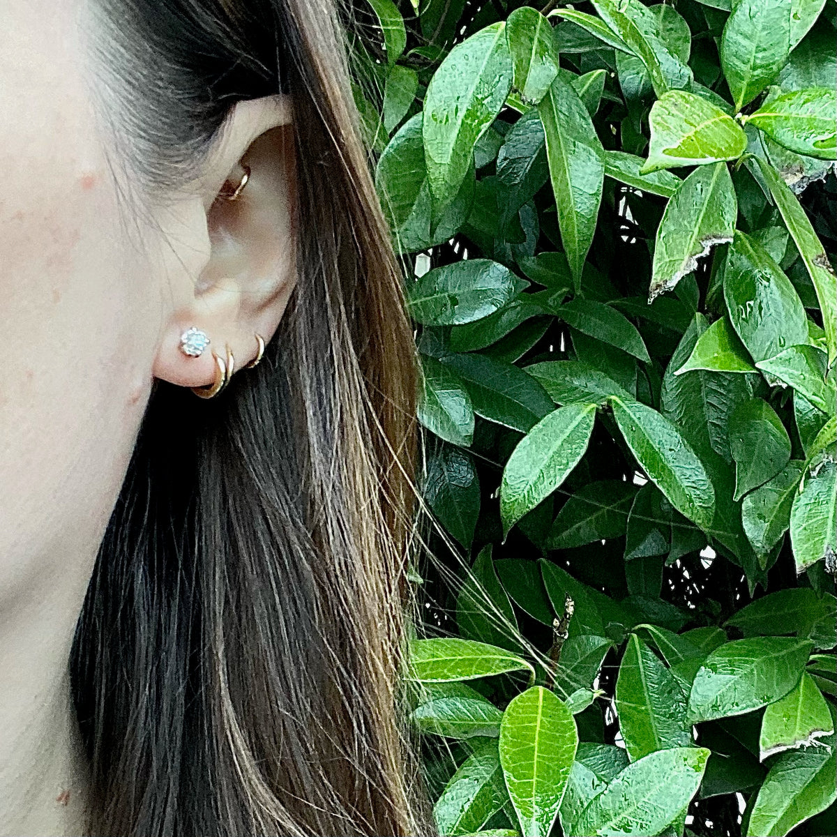 Cushion Old Mine Cut Diamond Studs